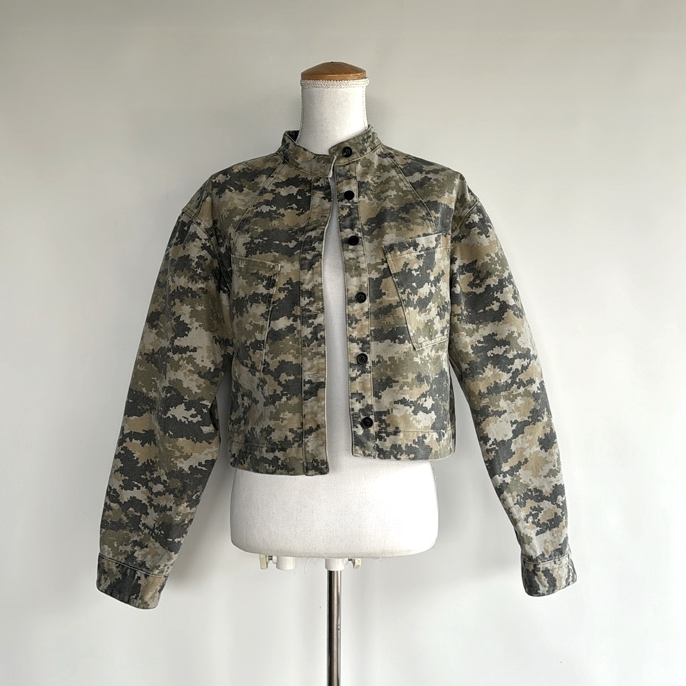 NWT Marissa Webb Cropped Canvas Camo Jacket - sz S